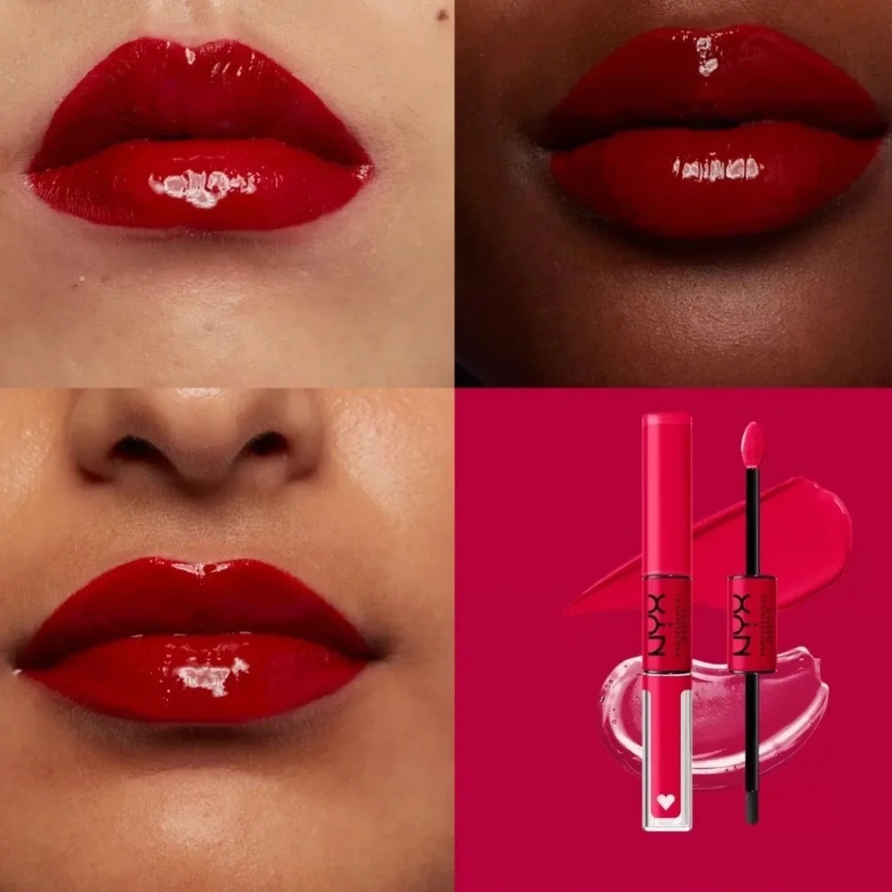 NYX Shine Loud High Shine Lip Color On a Mission Red Liquid Lipstick Gloss